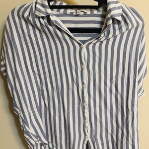 Madewell Navy and White Striped Shirt
